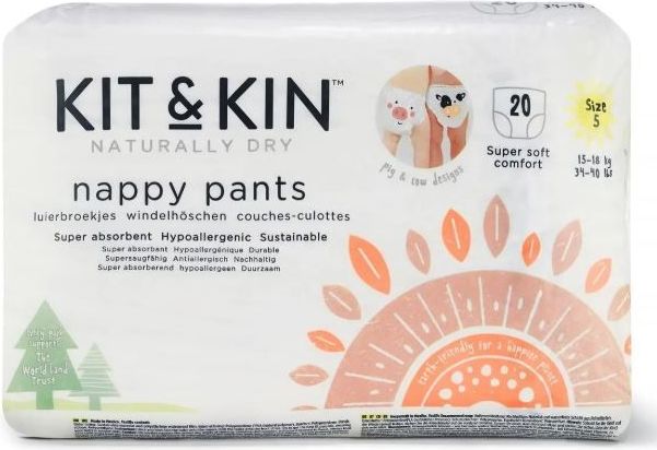 Kit & Kin Eko plenkové kalhotky, velikost 5 pull ups (15-18 kg) 20 ks - obrázek 1