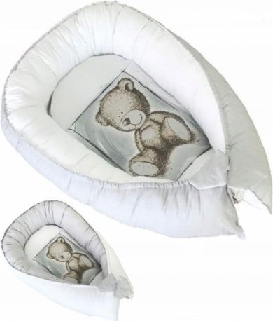 Oboustranné hnízdečko, kokon Teddy 80x45x15cm - šedé - obrázek 1