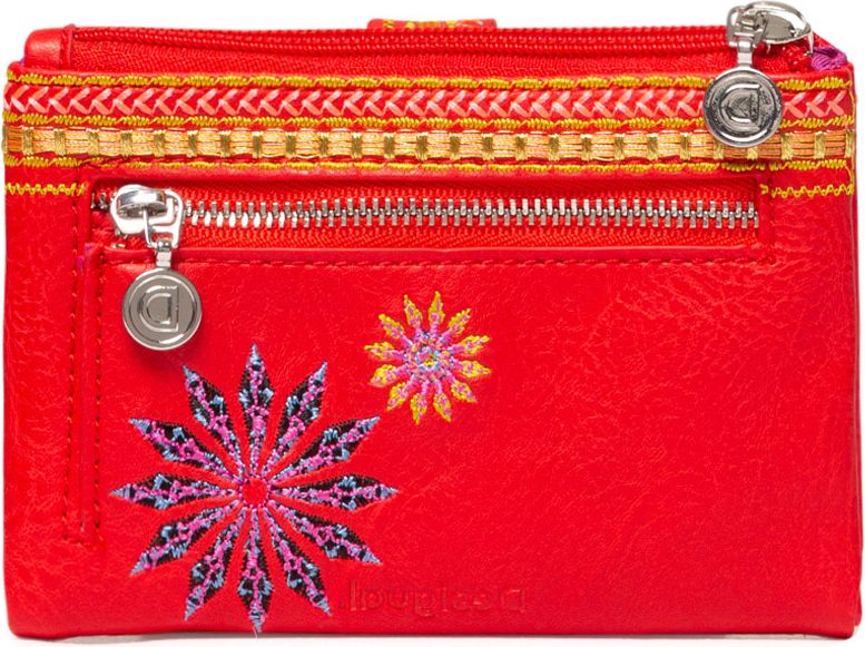 Desigual červená peněženka Mone Ada Pia Mini s výšivkou - obrázek 2