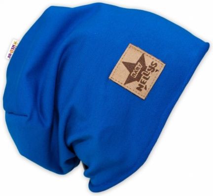 Bavlněná čepička Baby Nellys ® - tm. modrá, - obrázek 1