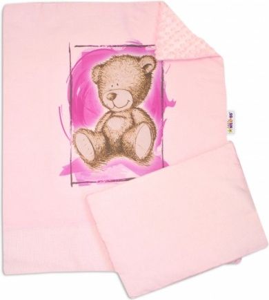 2-dílná sada do kočárku s minky by Teddy - sv. růžová, sv. růžová - obrázek 1