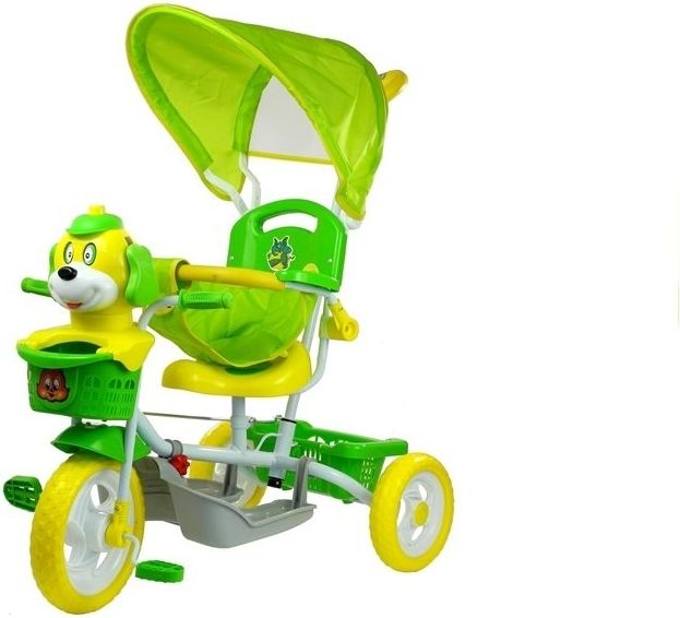 Mamido  Dětská tříkolka pejsek zelený  L-564 - obrázek 1