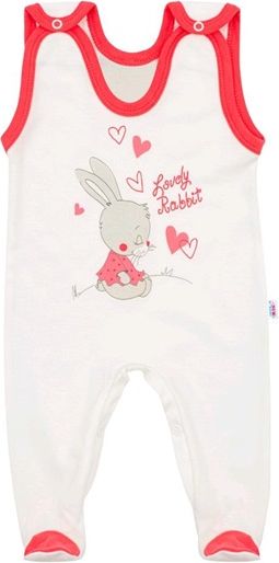 NEW BABY | New Baby Lovely Rabbit | Dětské dupačky New Baby Lovely Rabbit růžové | Růžová | 62 (3-6m) - obrázek 1