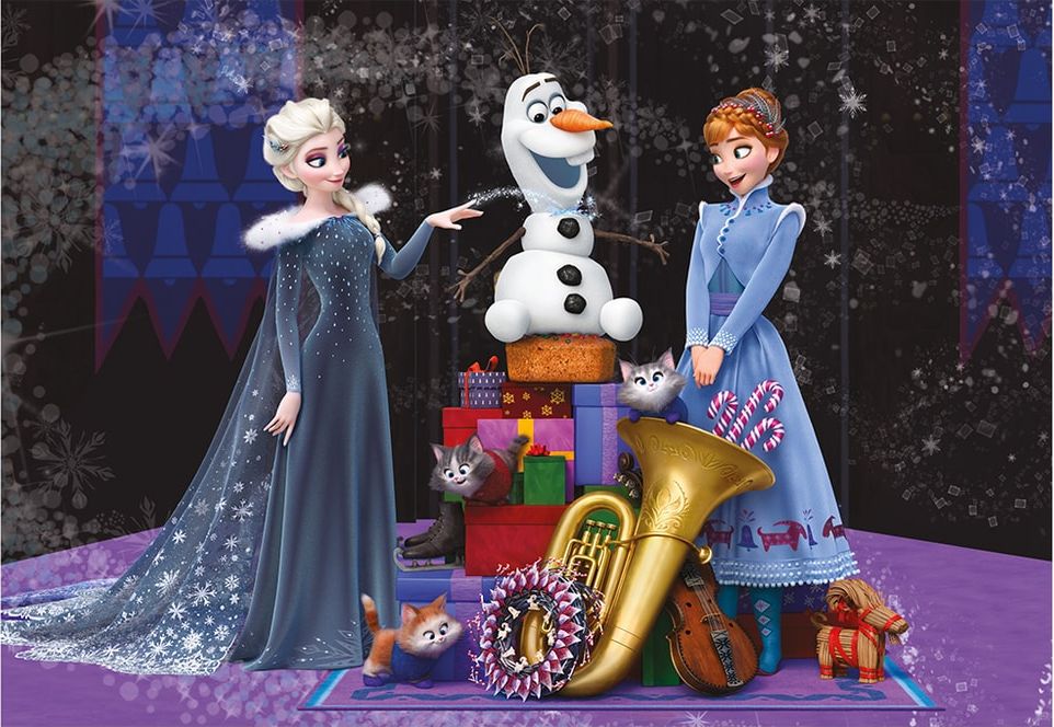 Dino FROZEN: VÁNOCE 2x77 Puzzle NOVÉ - obrázek 2
