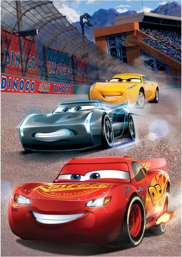 Dino CARS 3: VÍTĚZNÉ KOLO 100 XL neon Puzzle - obrázek 2
