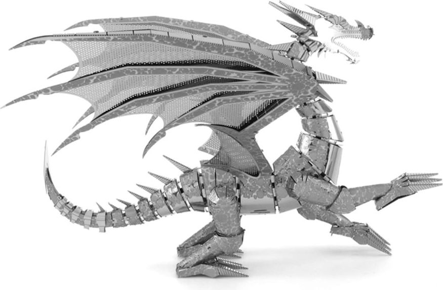 METAL EARTH 3D puzzle Stříbrný drak (ICONX) - obrázek 4