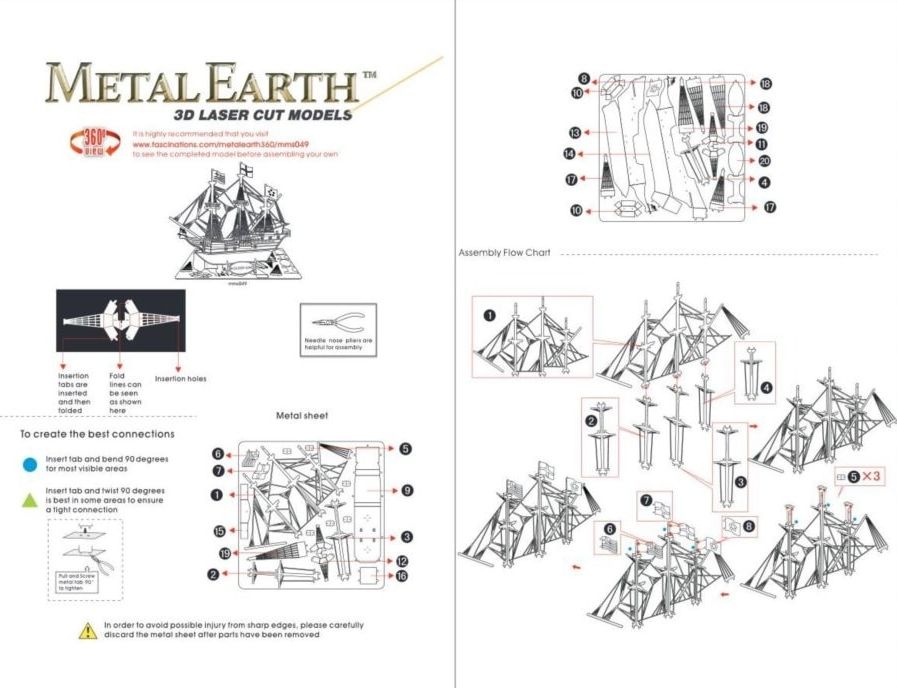 METAL EARTH 3D puzzle Loď Golden Hind - obrázek 3