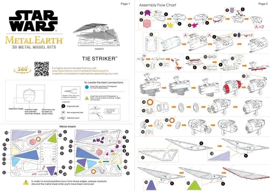 METAL EARTH 3D puzzle Star Wars Rogue One: Tie Striker - obrázek 3