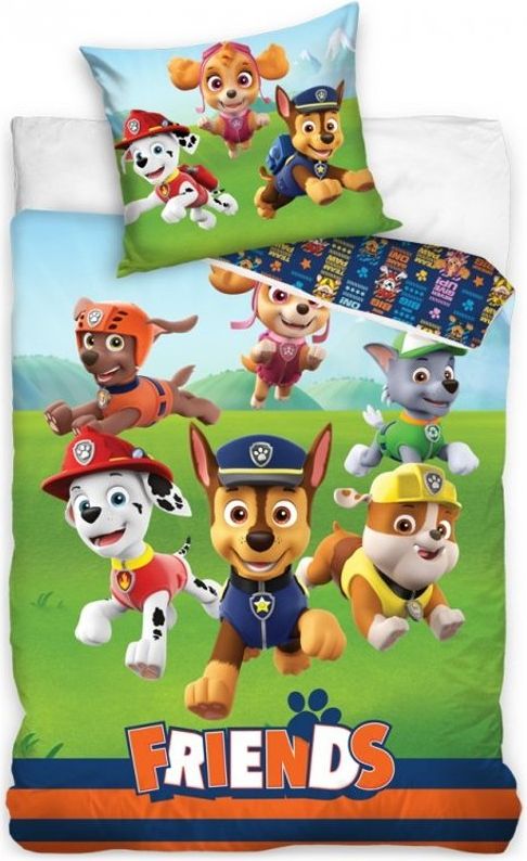 Carbotex · Bavlněné ložní povlečení Tlapková patrola - Paw Patrol - motiv Friends / Přátelé - 100% bavlna - 70 x 90 cm + 140 x 200 cm - obrázek 1