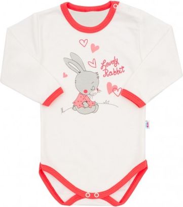 Dětské body s dlouhým rukávem New Baby Lovely Rabbit růžové, Růžová, 74 (6-9m) - obrázek 1
