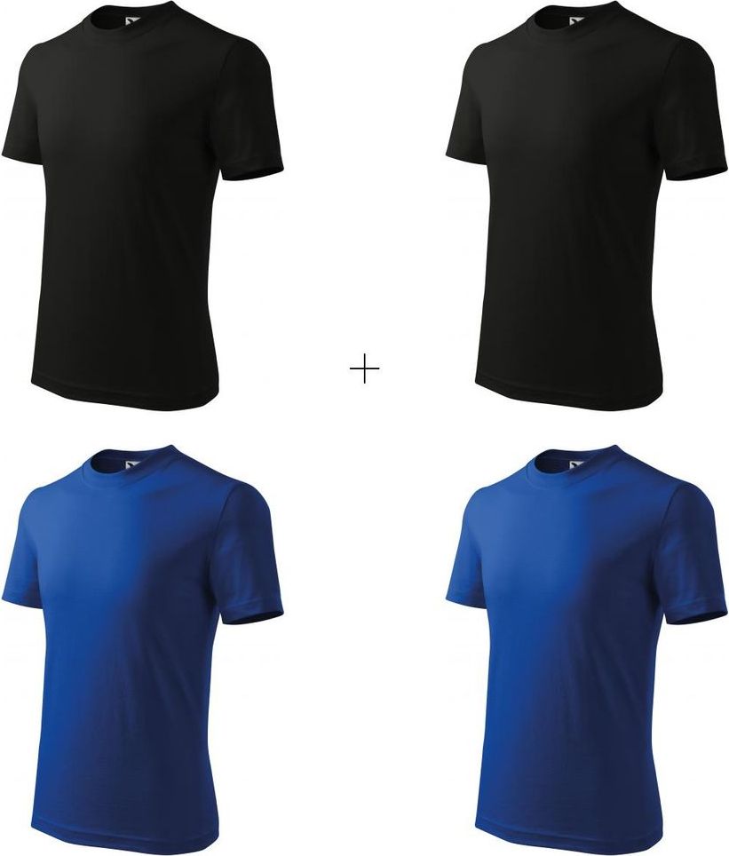 Malfini 4x Dětské tričko klasické (Černé + Černé + Královsky modré + Královsky modré) - obrázek 1
