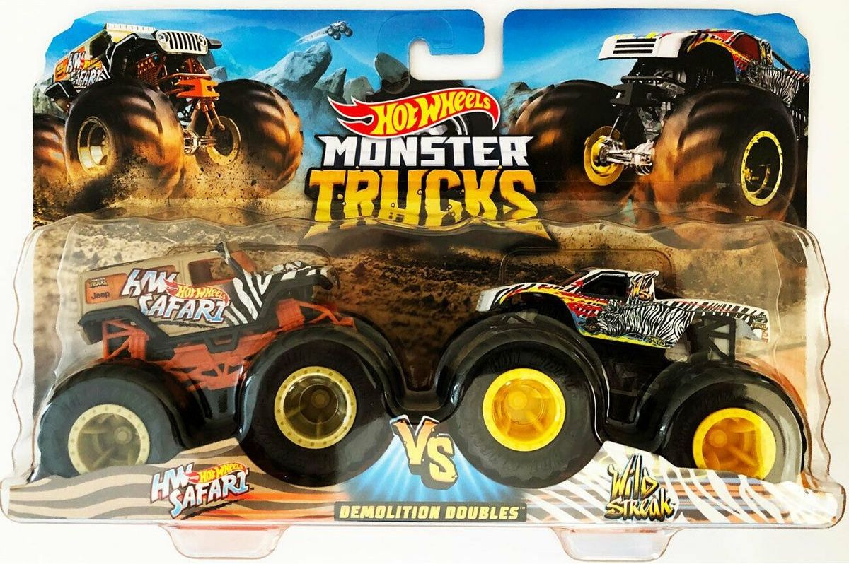 Mattel Hot Wheels Monster trucks demoliční duo HW Safari VS Wild Streak - obrázek 1