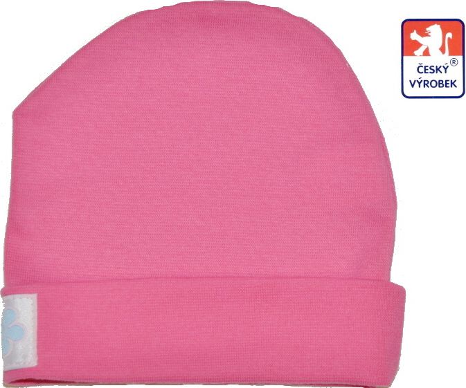 Bavlněná elastická čepička pro miminko, Šmoula růžová, velikost 00 - obrázek 1