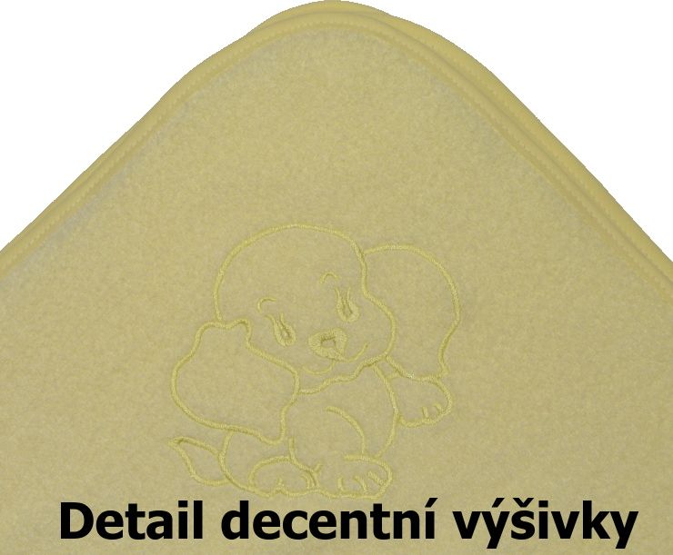 Dětská froté osuška s kapucí Dětský svět Luper žlutá s pejskem 90x90cm (Dětská osuška, Dětský svět, Luper žlutá s pejskem 90x90cm) - obrázek 4