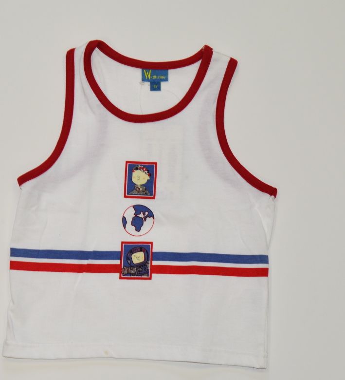 Dětské letní triko nátělník, W collection, bílý velikost 104 - obrázek 1