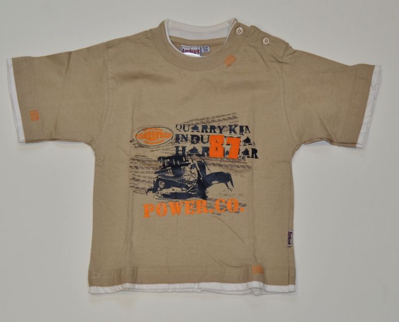 Chlapecké tričko s krátkým rukávem, Aardvark, béžové, velikost 86/92 - obrázek 1