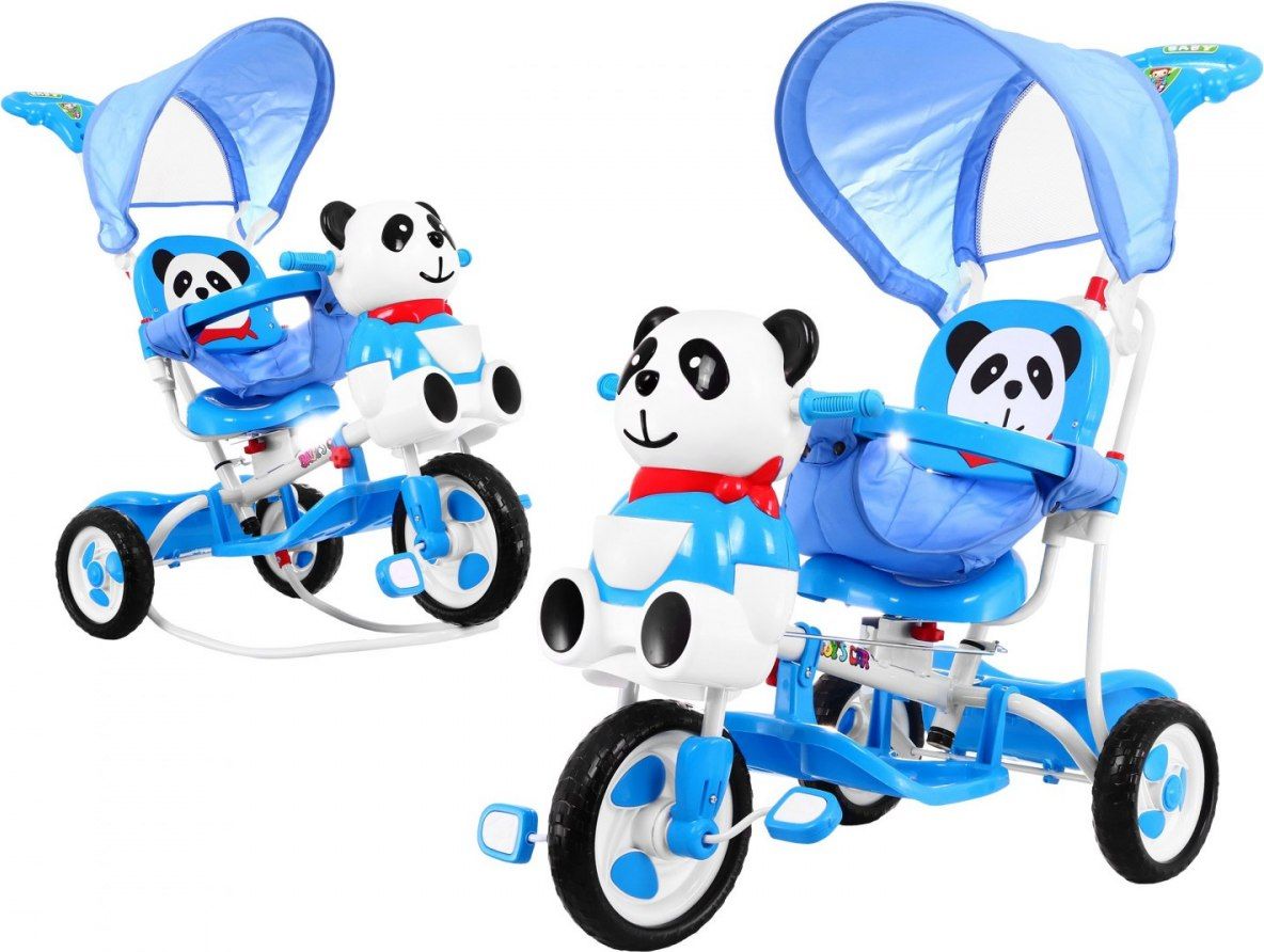 Mamido  Dětská tříkolka Panda se zvukovými efekty modrá  R-A23-2 N - obrázek 1