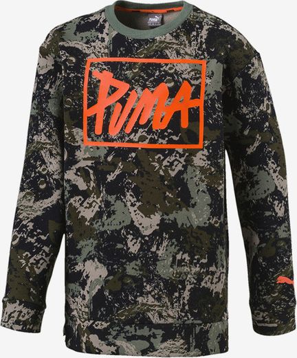 AOP Mikina dětská Puma | Černá Zelená | Chlapecké | 5-6 let - obrázek 1