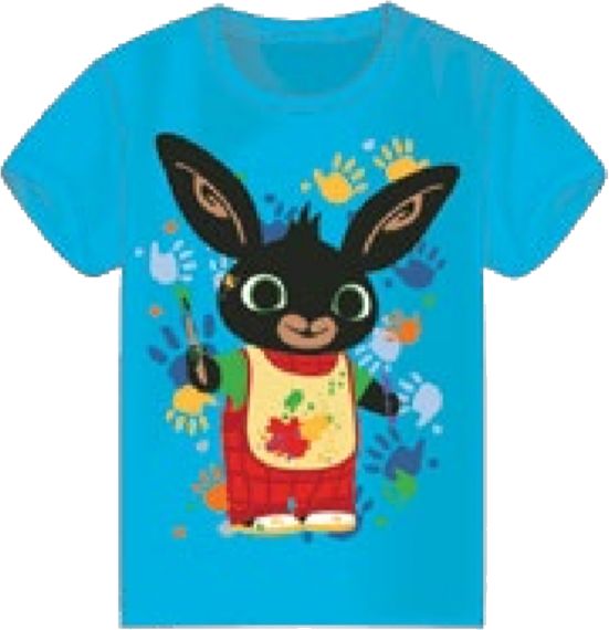 Setino - Chlapecké / dětské bavlněné tričko / triko s krátkým rukávem Zajíček / králíček Bing - tyrkysové - vel. 92 - 98 - obrázek 1
