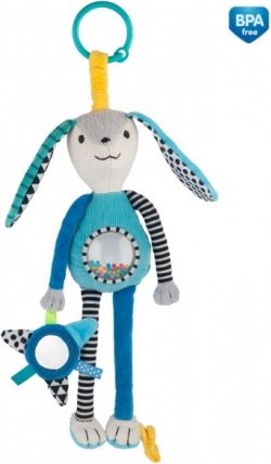Canpol babies Závěsná plyšová hračka se zrcátkem a chrastítkem - modrá - obrázek 1
