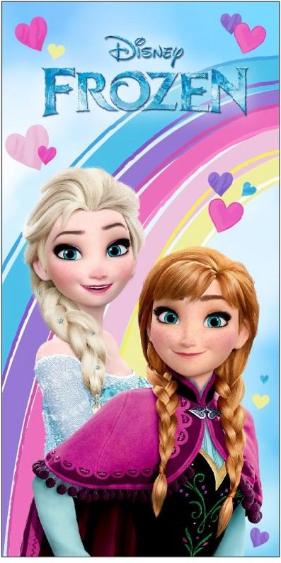 E plus M · Plážová osuška Ledové království - Frozen - motiv duha - 100% bavlna, froté 300 GSM - 70 x 140 cm - obrázek 1