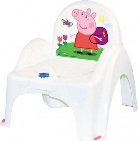 Hrající dětský nočník s poklopem Prasátko Peppa white-pink, Růžová - obrázek 1