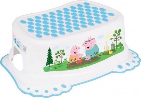 Dětské protiskluzové stupátko do koupelny Prasátko Peppa white-blue, Modrá - obrázek 1