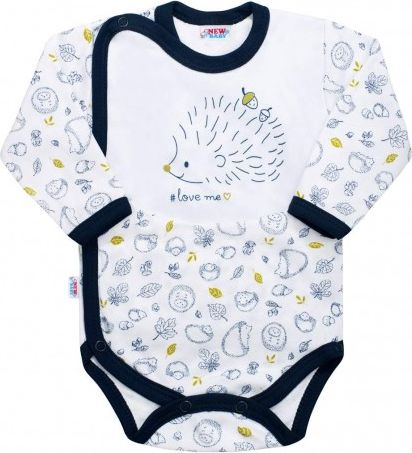 Kojenecké celorozepínací body New Baby Hedgehog modré, Modrá, 56 (0-3m) - obrázek 1
