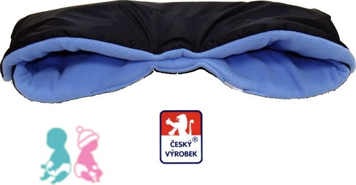Rukávník na kočárek, Dětský svět, černá/střední modrá, klasický - obrázek 1