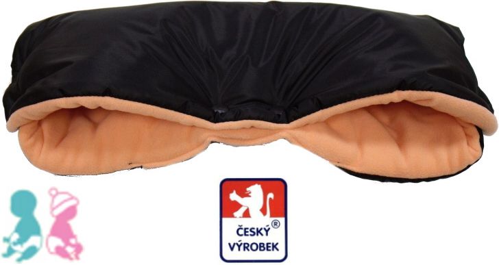 Rukávník na kočárek, Dětský svět černá/světle oranžová, klasický - obrázek 1