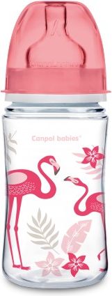 Kojenecká láhev Canpol babies Jungle 240ml růžová - obrázek 1