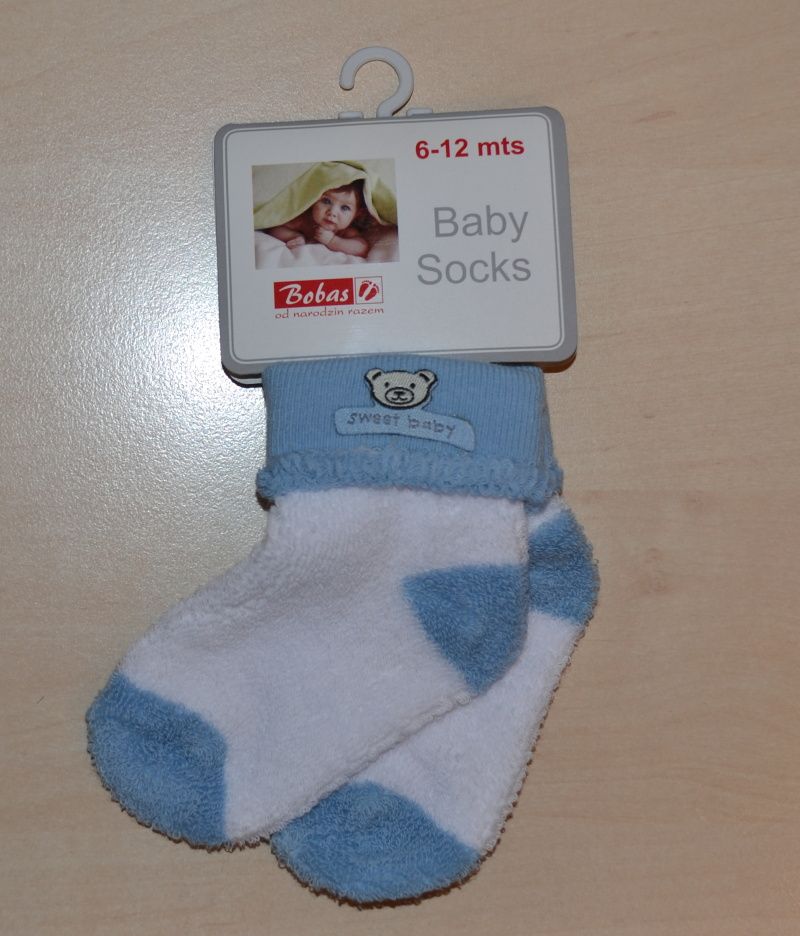 Dětské froté ponožky Bobas modrobílé velikost 6-12m - obrázek 1