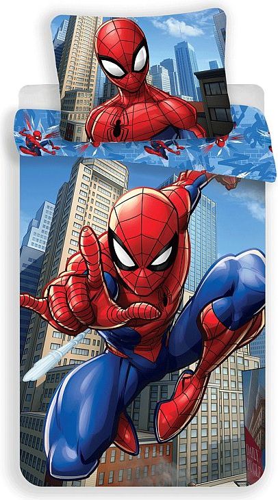 JERRY FABRICS Povlečení Spiderman blue 2 100% Bavlna 140/200, 70/90 cm - obrázek 1