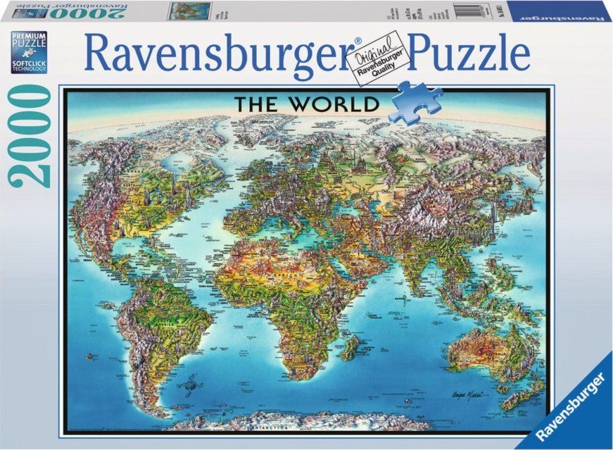 RAVENSBURGER Puzzle Mapa světa 2000 dílků - obrázek 2