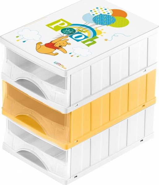 Keeeper Keeeper Boxy na hračky - sada 3 šuplíků MEDVÍDEK PÚ - obrázek 1