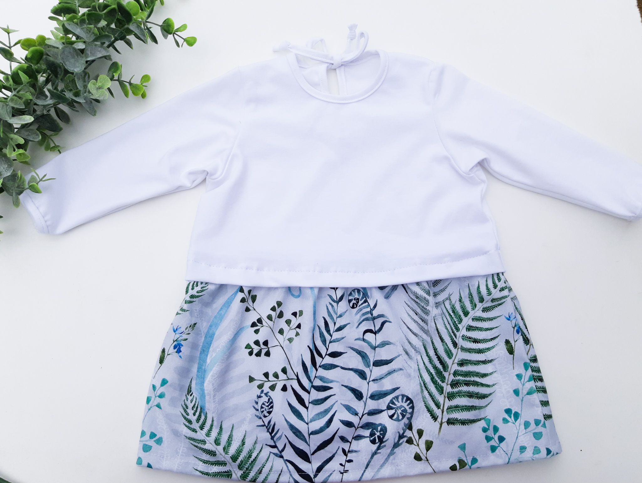 Kulišárny (handmade) Jarní šaty ,,ferns" VELIKOST: 74 - obrázek 1