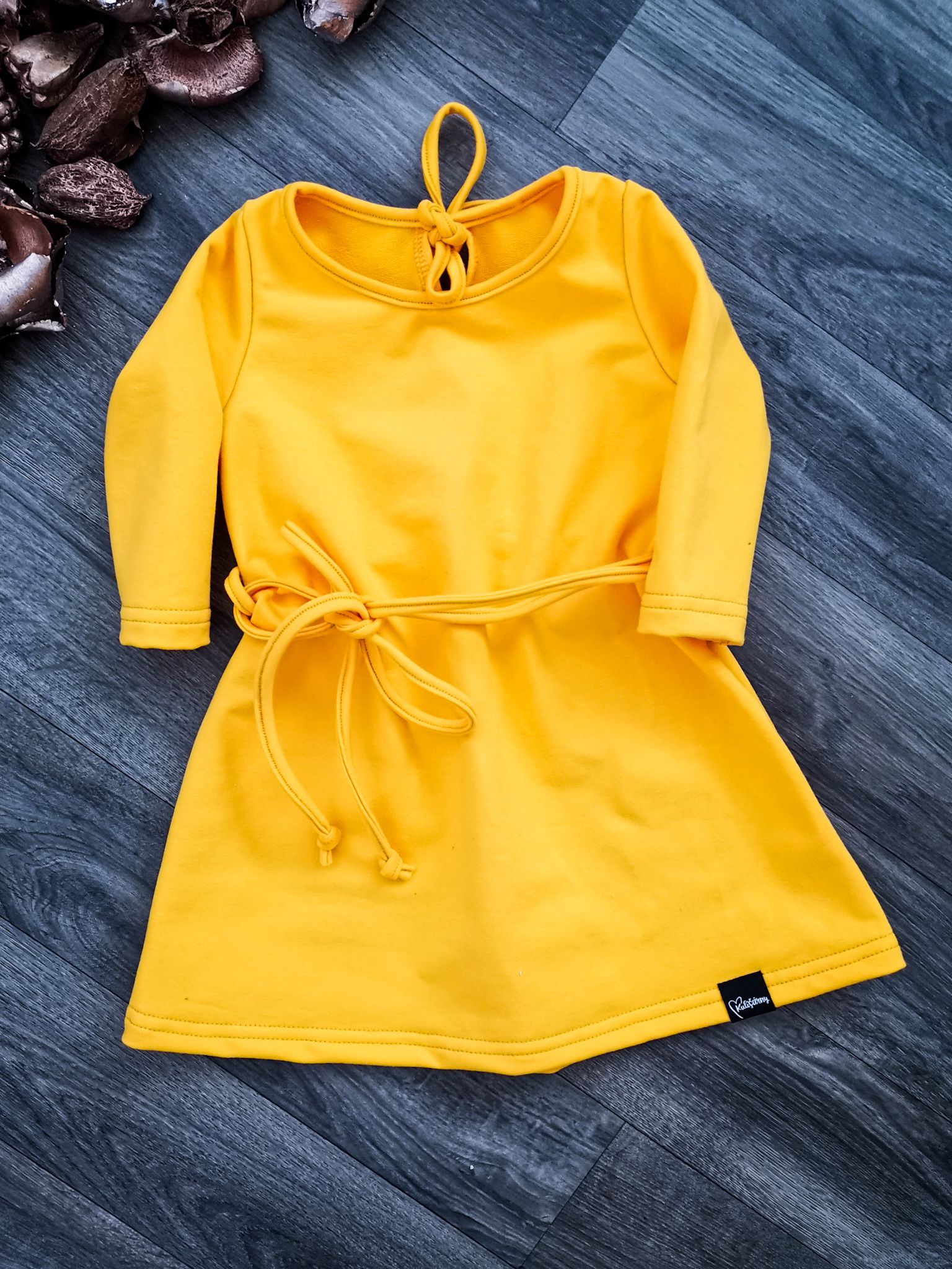 Kulišárny (handmade) Šaty/tunika ,,YOLK,, dlouhý rukáv VELIKOST: 74 - obrázek 2