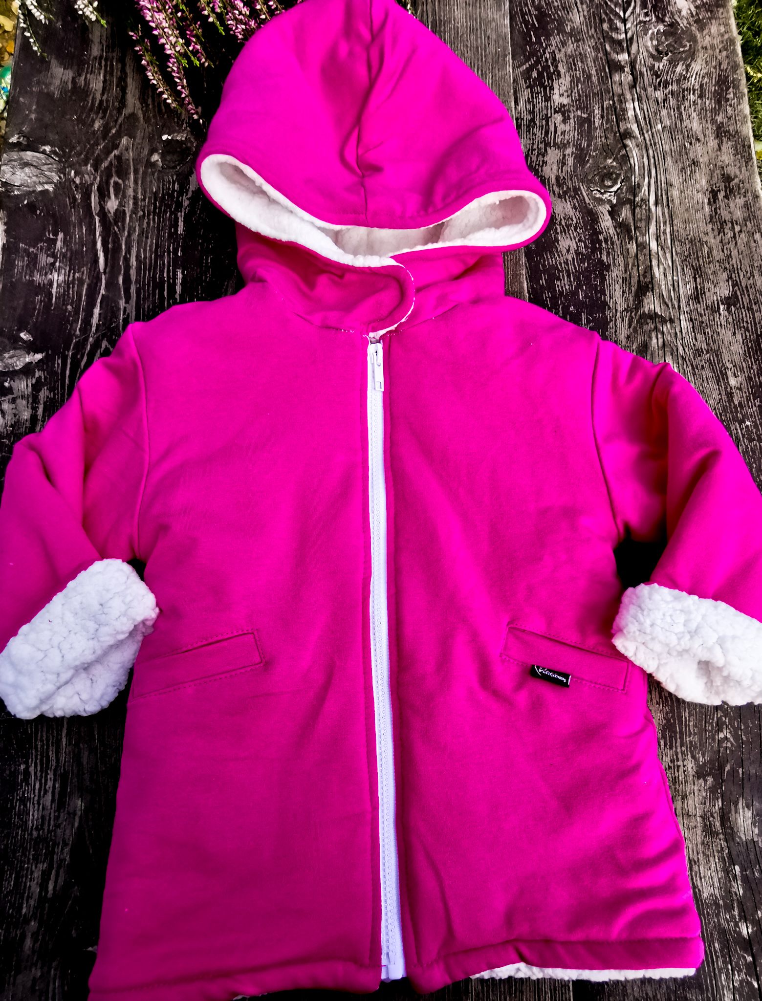Kulišárny (handmade) Bundička s beránkem ,,Violet,, VELIKOST: 86 - obrázek 2