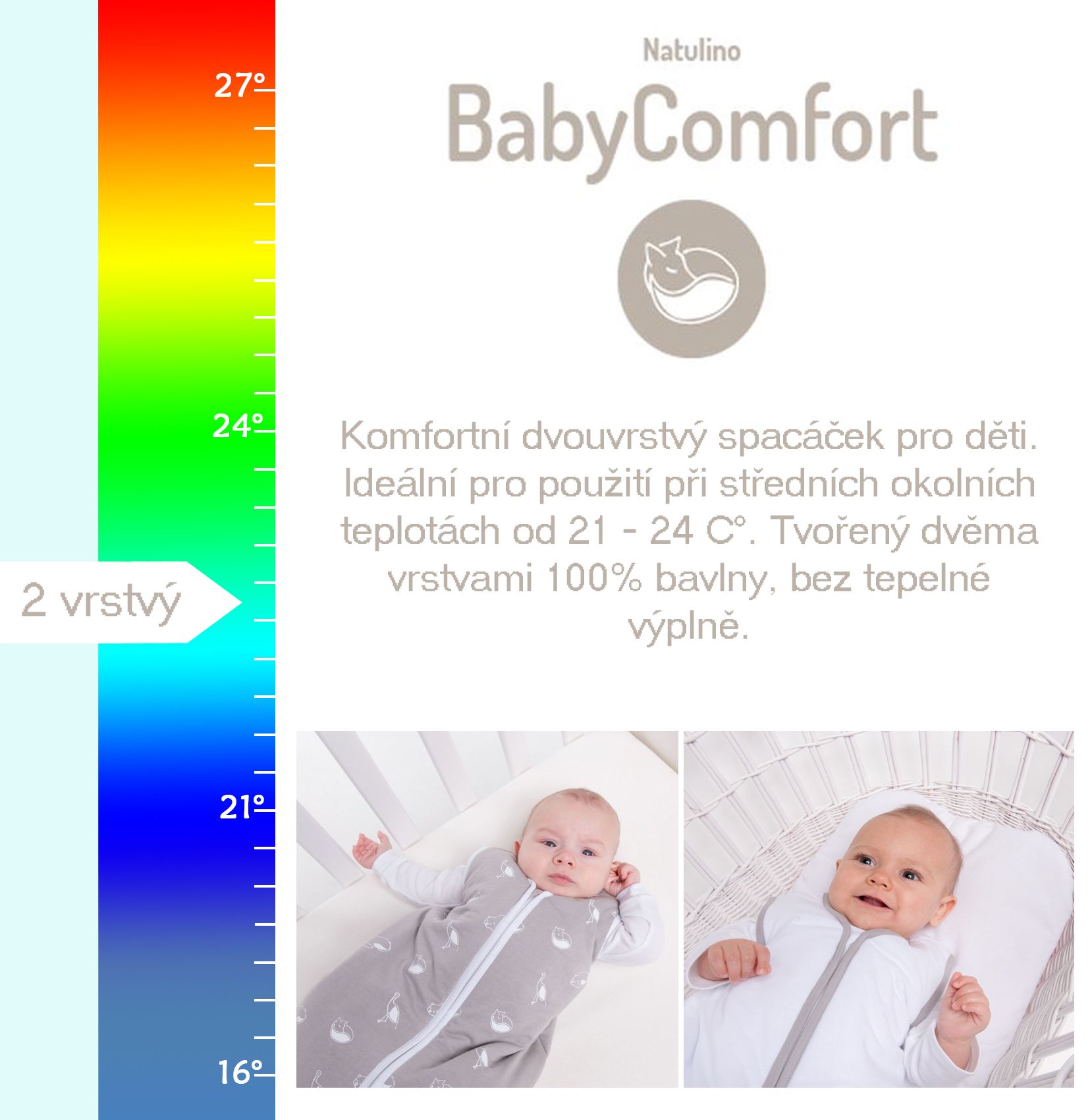 Natulino spací pytel jaro/podzim, S (0 - 6 měsíců) - obrázek 5