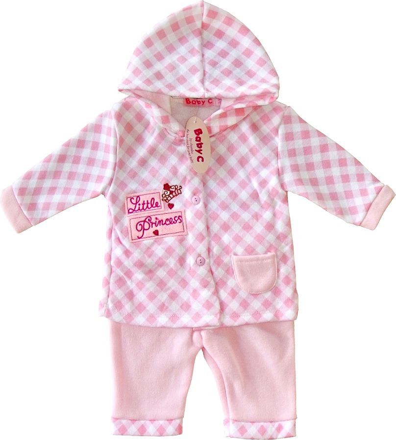 Baby C Kojenecká tepláková souprava světle růžová Velikost: 62 - obrázek 1