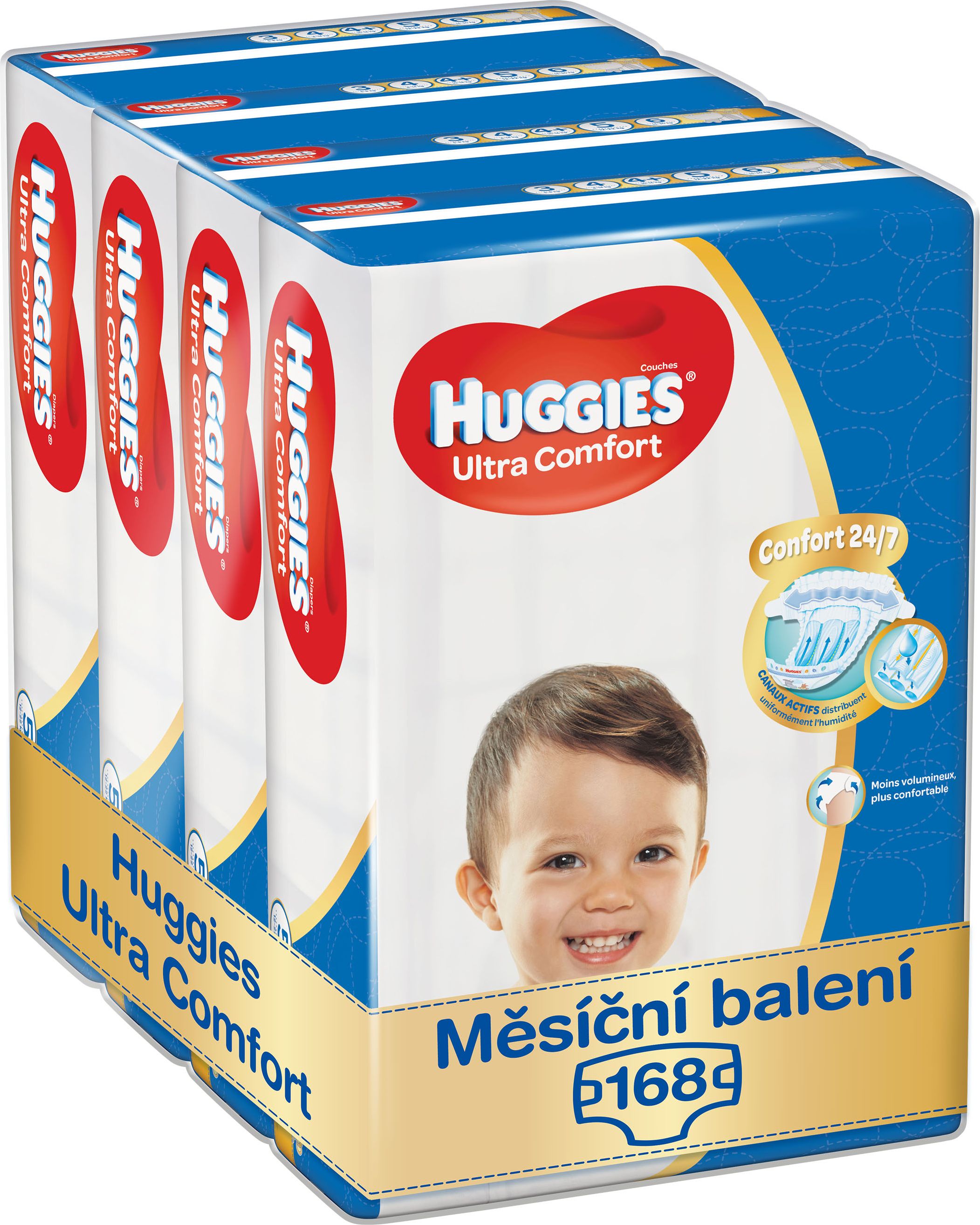 HUGGIES® Ultra Comfort Jumbo 5 (12-22 kg) Měsíční zásoba (168 ks) – jednorázové pleny - obrázek 1