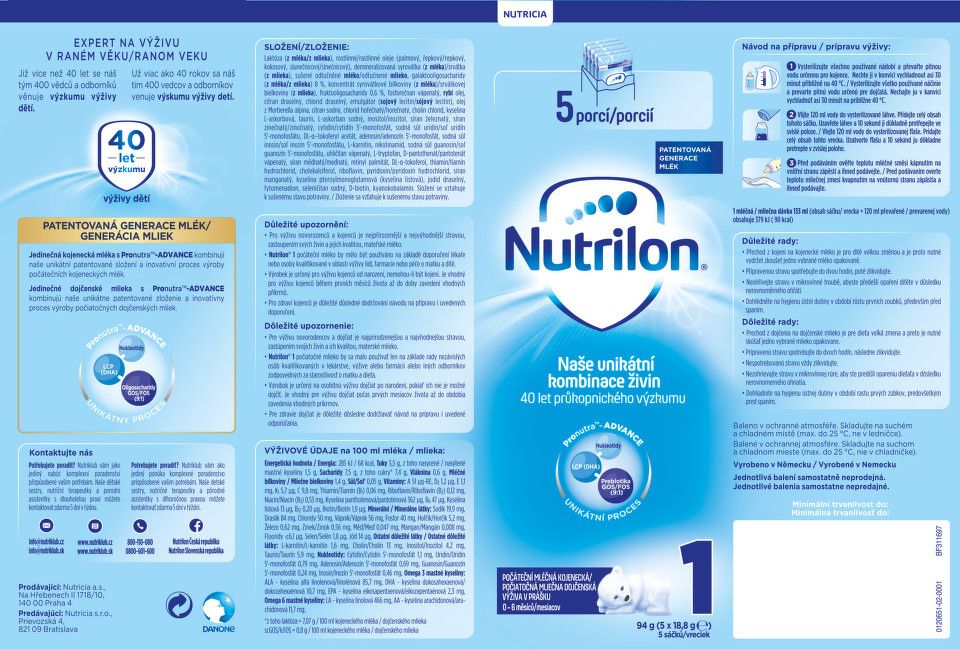 Nutrilon 1 5x18.8g - obrázek 2