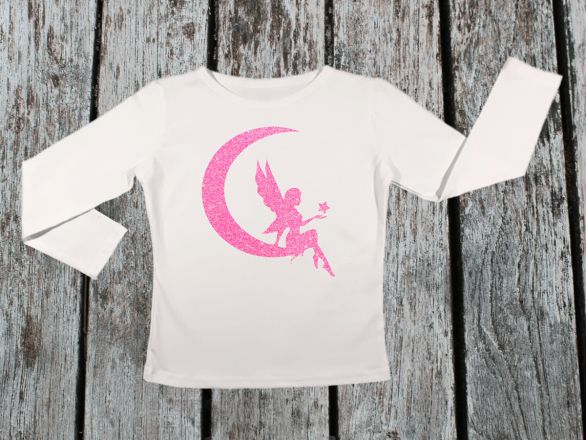 KIDSBEE Dívčí bavlněné tričko Fairy - bílé, vel. 134 - obrázek 1