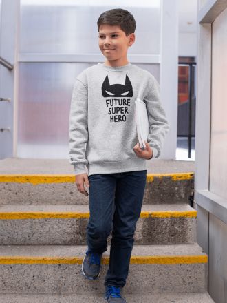 KIDSBEE Super dětská klučičí mikina Super Hero - sv. šedá - obrázek 1