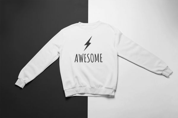 KIDSBEE Super klučičí tepláková mikina Awesome - bílá - obrázek 1