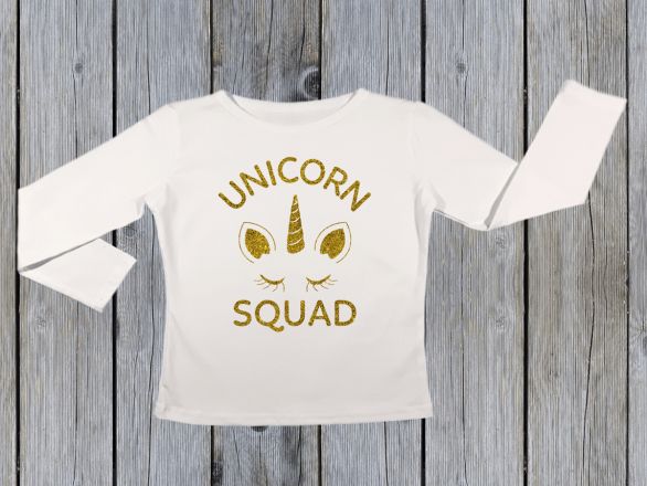 KIDSBEE Dívčí bavlněné tričko Unicorn Squad - bílé - obrázek 1