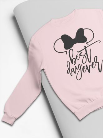 KIDSBEE Stylová dětská dívčí mikina Best day ever - růžová - obrázek 1