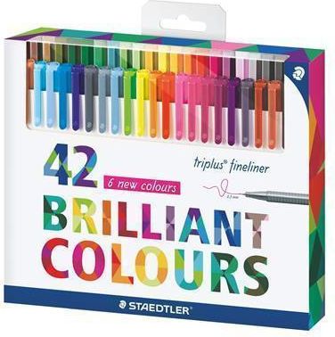 Liner "Triplus 334", sada - 42ks, různé barvy, 0,3 mm, STAEDTLER, bal. 42 ks - obrázek 1