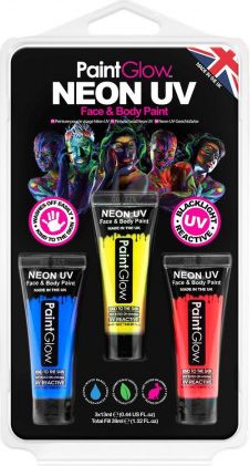 Sada barev Neon UV modrá žlutá červená 13 ml - obrázek 1