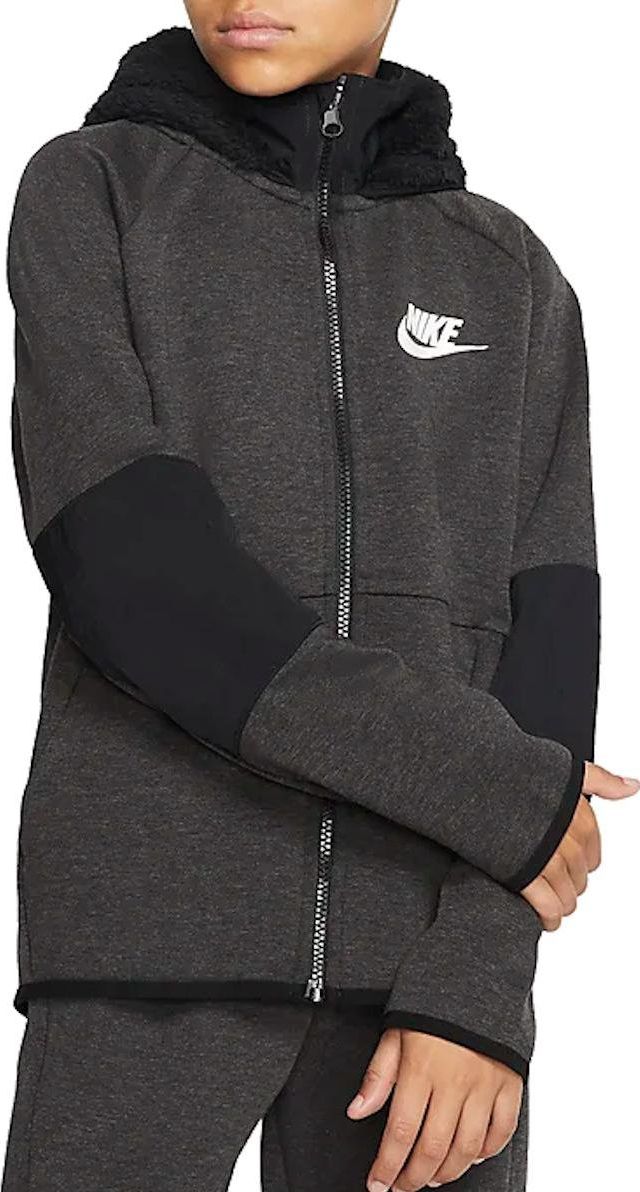 Mikina s kapucí Nike B NSW TCH FLC FZ WINTERIZED bv4446-010 Velikost XS - obrázek 1